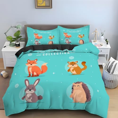 Gray Rabbit Duvet Cover Set HedgehogBedding 3D Printed - 100%
