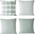 HOPLEE Farmhouse Sage Green Fall Pillow Covers 22x22 Cushion Cover