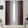 Yakamok Brown Room Darkening Ombre Curtains for Livingroom 72 inches