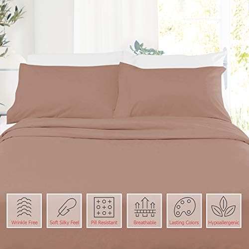 Setaluna Soft and Silky 4 Piece Bed Sheet Set – Easy Fit 12" to 18"