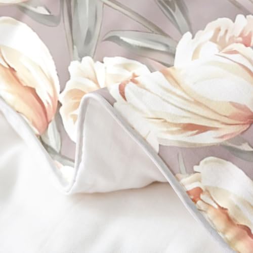 Feelyou Floral Print Duvet Cover 100% Cotton Queen Size Boys Girls