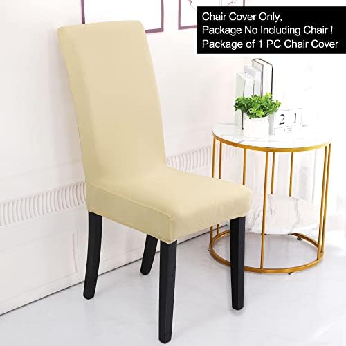 uxcell Stretch Solid Dining Chair Covers for Home Decorative Beige