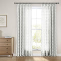 TWOPAGES Linen Pinch Pleated Semi Sheer Curtain,Grey,36Wx108L,1 Panel