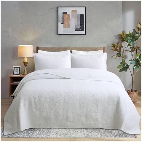 UOIO Soft Bedspread Quilts 3-Piece Set Bedspread on The Bed Plush
