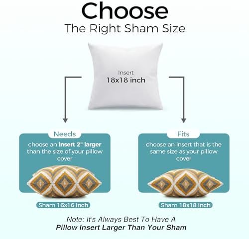 puredown® 18x18 Throw Pillow Inserts Set of 2 – Supportive & Fluffy