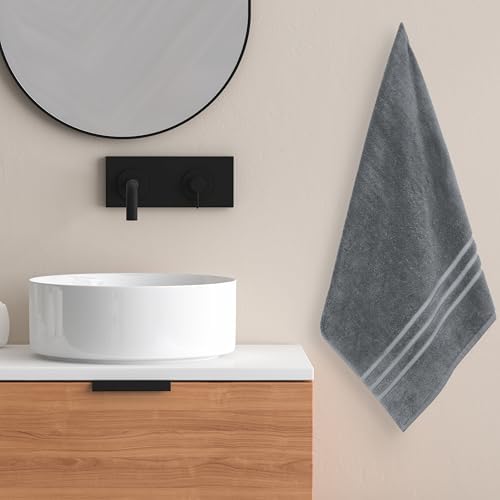 4 Pieces Large Bath Towels Set, 27x54 Inches, Grey