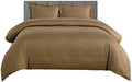 3 Piece Zipper Clouser California King Size Stripe Duvet Cover Taupe