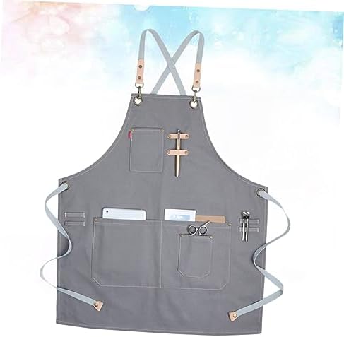 Nordic Style Adjustable Canvas Apron with Pockets Design for Cooking