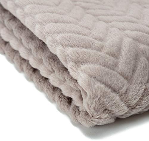 Chanasya Premium Soft Faux Fur Embossed Throw Blanket - Solid Color