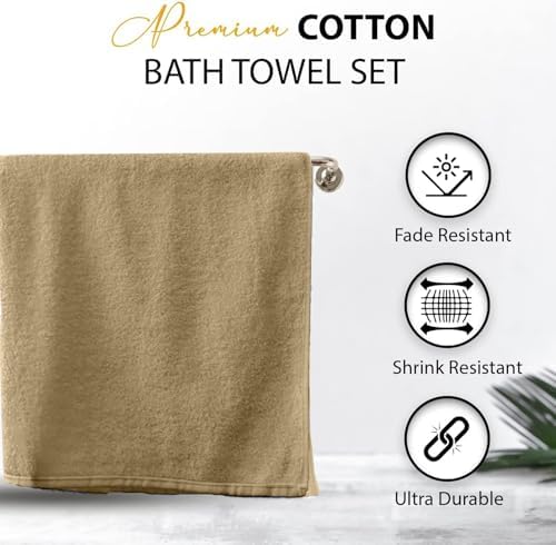 KAHAF COLLECTION 100% Cotton Bath Towels, 24x48 Pack of 6 Towels