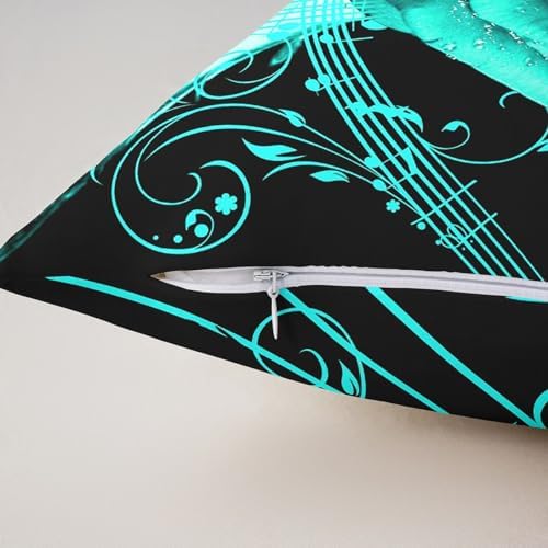 Feelyou Teal Rose Floral Throw Pillow Covers 22"x22" Set of 2 Couple
