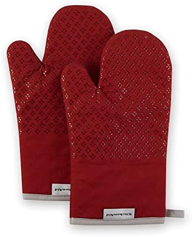 KitchenAid Asteroid Oven Mitt Set, 7"x12.5", Smoked Paprika Red