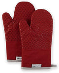 KitchenAid Asteroid Oven Mitt Set, 7"x12.5", Smoked Paprika Red