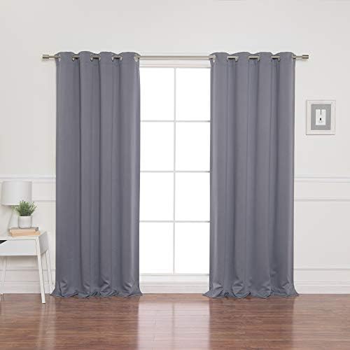 Home Fashion Thermal Insulated Blackout Curtains - Stainless Steel
