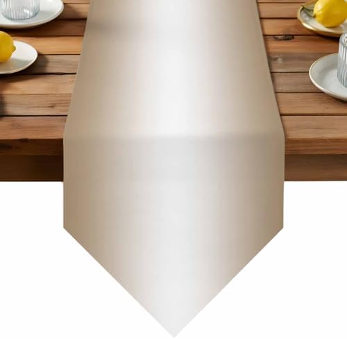 Beige White Ombre Table Runner Linen Burlap Table Runner 72 Inches