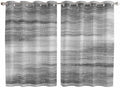 Grey Ombre Window Curtains 63 Inch Length 2 Panels Set, Vintage