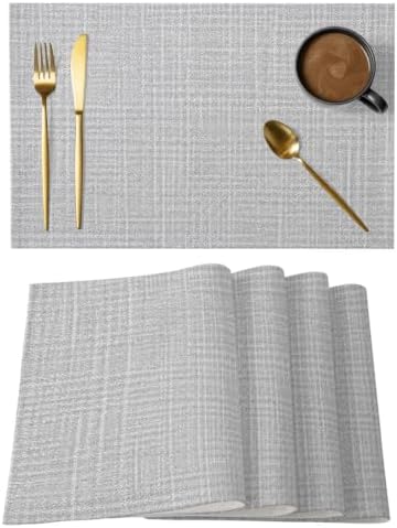 Vintage Grey Placemats Set of 8, Country Rustic Farmhouse Pastoral