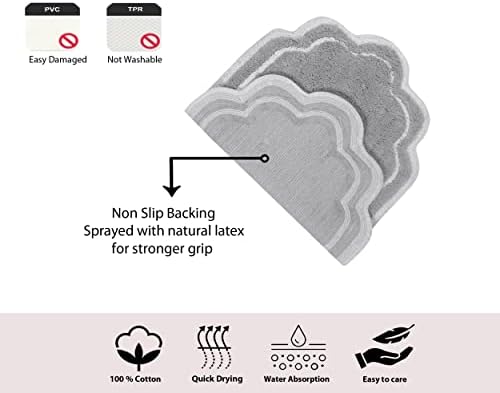 Home Weavers Allure Collection 100% Cotton Tufted Bathroom Rug, Soft