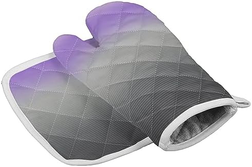 Quilted Cotton Terry Cloth Oven Mitt, Pot Holder Purple Grey Gradient