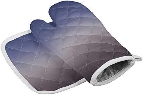 Quilted Cotton Terry Cloth Oven Mitt, Pot Holder Ombre Purple Grey