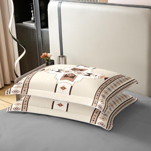 Beige Boho Duvet Cover Queen Size for Kids Boys Teens,Aztec Texture