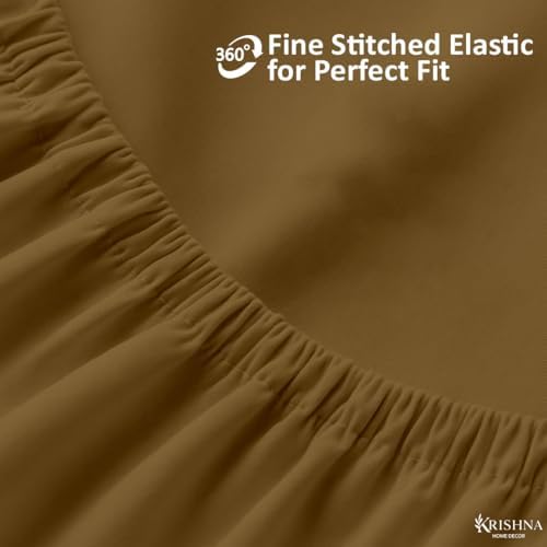 KRISHNA Premium 4 Piece Egyptian Cotton Full XL Sheet Set, Soft
