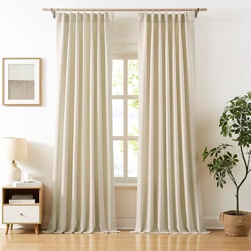 WEST LAKE 108 Inches Long Pinch Pleated Light Filtering Curtain Panels