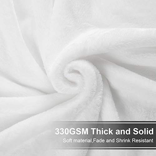 EASELAND Soft Lightweight California King Fleece Blanket, White