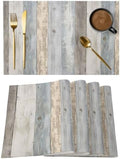 Wood Grain Placemats Set of 8 Rustic Slate Gray Wooden Striped Rustic