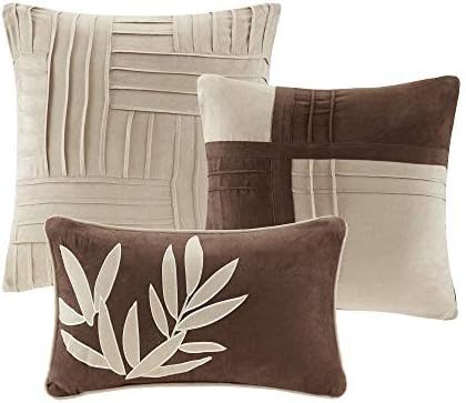 Madison Park Casual Blocks Suede Comforter Set, 7PC King Bedding Set