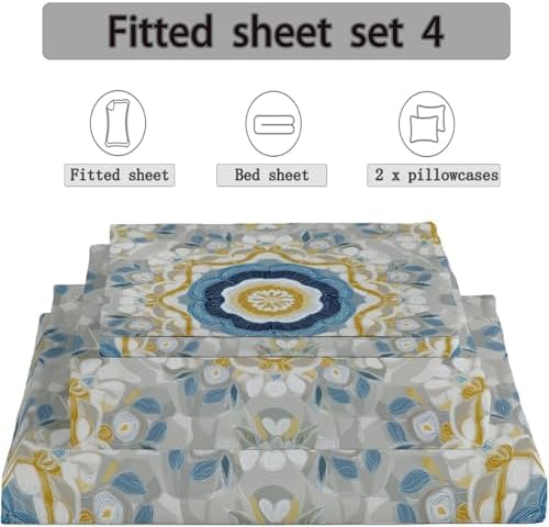 Fitted Sheet 3 Pieces Twin XL Size Sheets with Deep Pocket Fitted