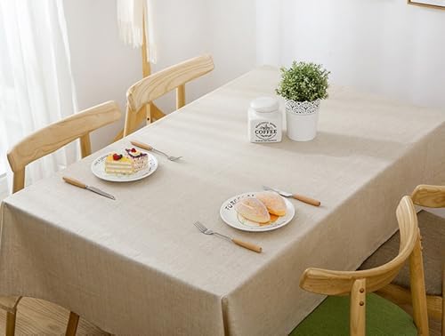 Tablecloth Party, 51 x 71 inch, Rectangle, Beige, Linen Solid Color
