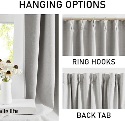 Randall Linen Textued 100% Blackout Curtain for Living
