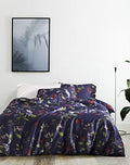 Eikei Exotic Modern Floral Print Bedding Birds Flowers Dusty Grey
