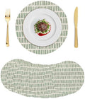 Neutral Linear Grid Round Braided Placemats Set of Set of 8 Heat