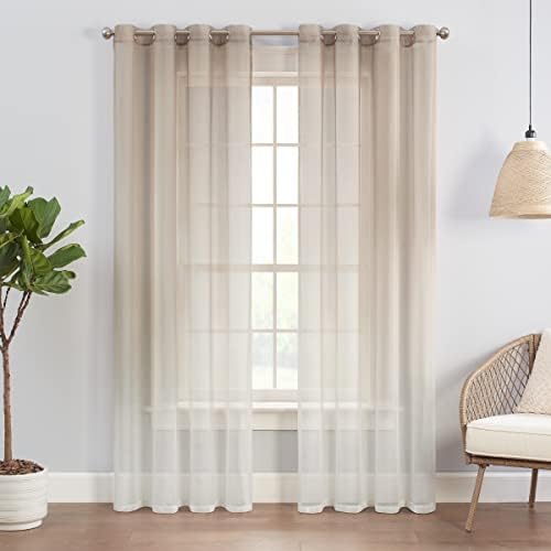 ECLIPSE Ines Printed Ombre Textured Light Filtering Grommet Window