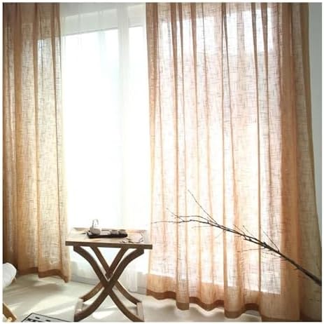 Beydodo Sheer Curtains 96 inch Length 2 Panels Set, Privacy Curtains