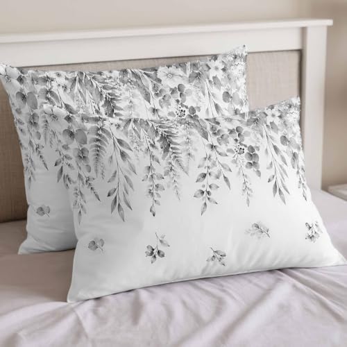 Botanical Border Print King Duvet Cover Set - 4 Pcs Comforter Cover