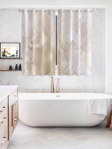Beige Window Curtains Panels with Grommet,Modern Minimalism Gradient