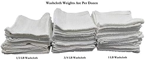 White Cotton Value Washcloths, 12 x 12 in, 60 Pack