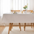 Rectangle Natural Flax Linen Solid Color Tablecloth, Spring Stain