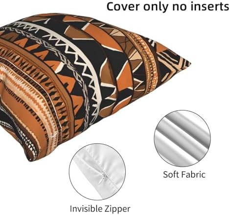 (African Mud Cloth Tribal) Decorative Throw Pillow Covers Double-Sided