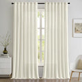 EMEMA Ivory Privacy Sheer Curtains 2 Panels W52xL96 Inch Light