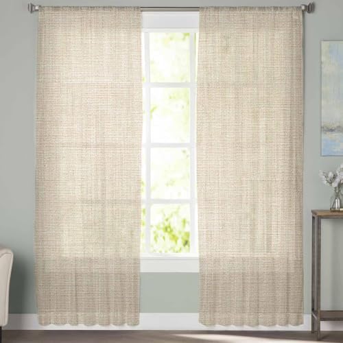 Sheer Curtains 108 Inches Long 2 Panels Set for Living Room, Vintage