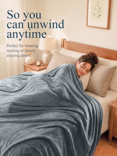 Utopia Bedding Soft Fleece Bed Blanket Queen Size Ash Grey