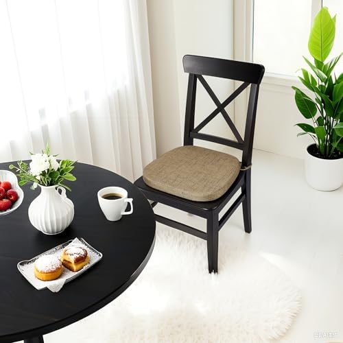Tromlycs Dining Room Kitchen Chair Seat Cushion Pad 15x16 Inch Burlap
