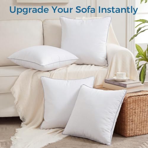 Sasttie 18x18 Throw Pillow Inserts Set of 2, Square Pillows for Couch