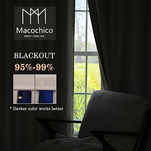 Macochico 120 Inch Long Curtains Rod Pocket and Back Tab Blackout