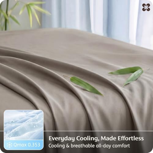 Bedsure PureWoven 100% Rayon Derived from Bamboo, Queen Sheets