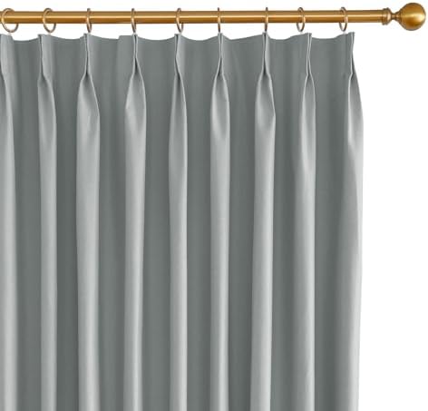 100% Blackout Pinch Pleated Curtains, 84x84 Inches Long, 2 Panels